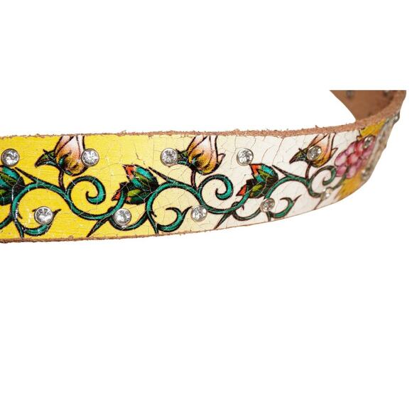 Ed Hardy by Christian Audigier Tattoo Graphic Studded Leather Belt Size XL - Picture 10 of 11